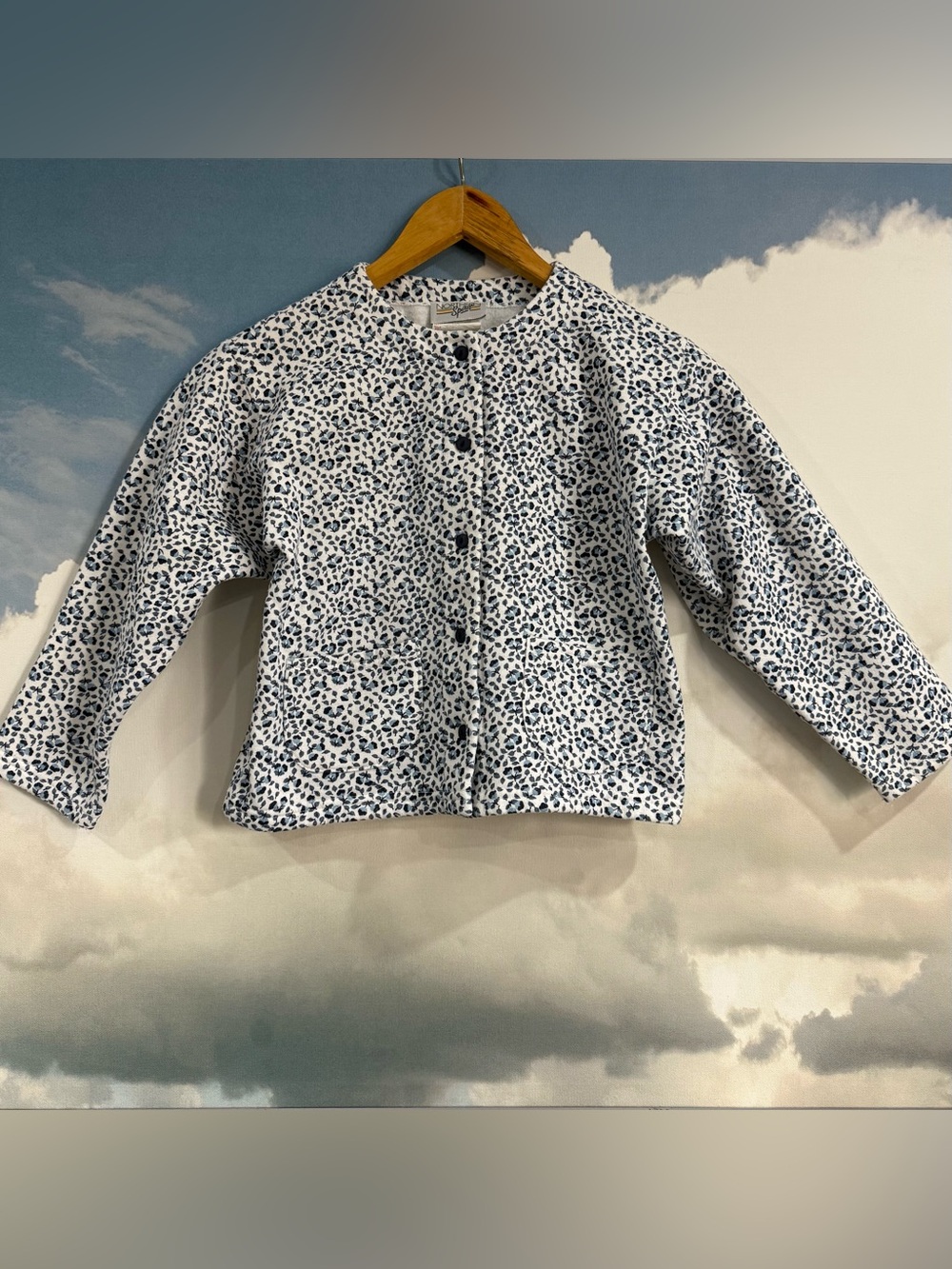 Vintage Cotton Floral Button Front Cardigan/Shirt